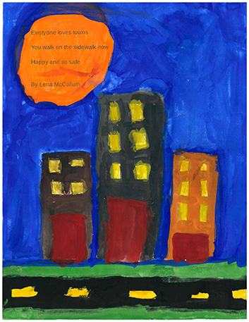 Everyone loves towns You walk on the sidewalk now Happy and so safe