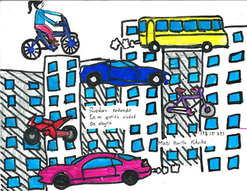 Ruedas rodando En mi querida ciudad De alegria