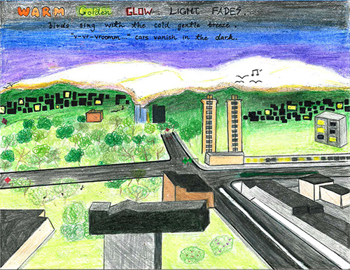 WARM Golden GLOW, LIGHT FADES birds sing with the cold gentle breeze 