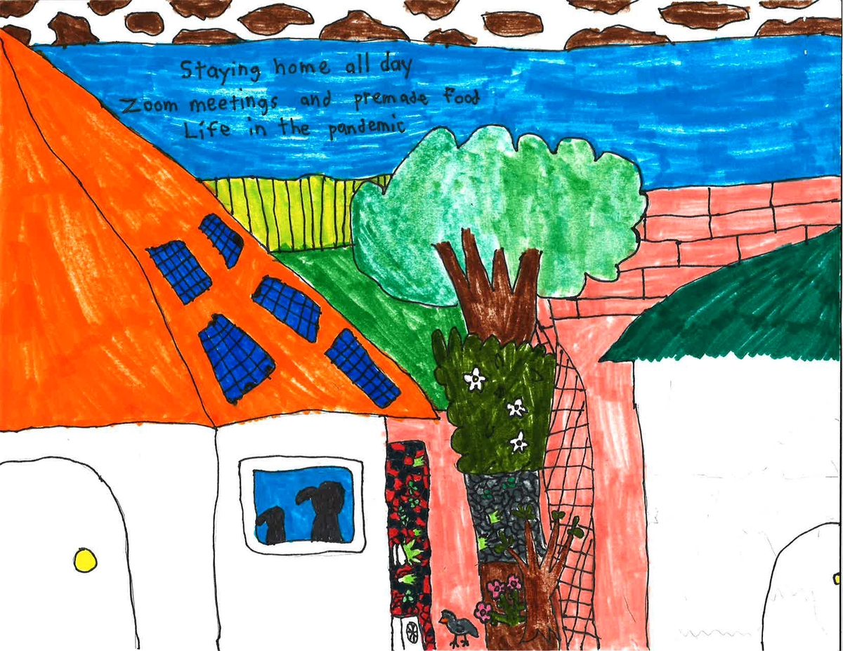 Staying home all day zoom meetings and premade Food Life in the pandemic